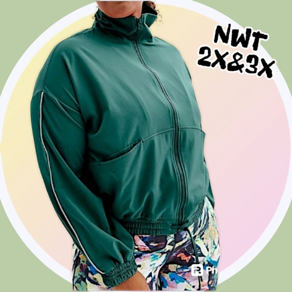 NWT Bomber Windbreaker Jacket w Pockets 2X & 3X Have 3 Colors - Picture 1 of 16